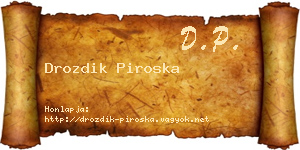 Drozdik Piroska névjegykártya